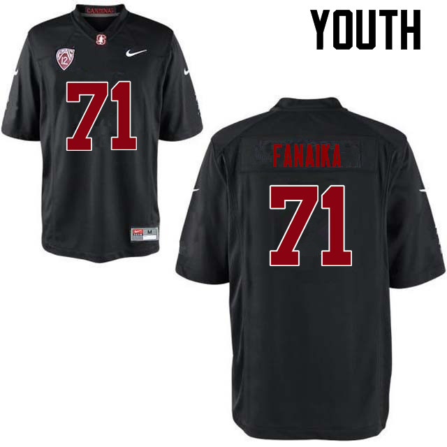 Youth Stanford Cardinal #71 Brandon Fanaika College Football Jerseys Sale-Black - Click Image to Close